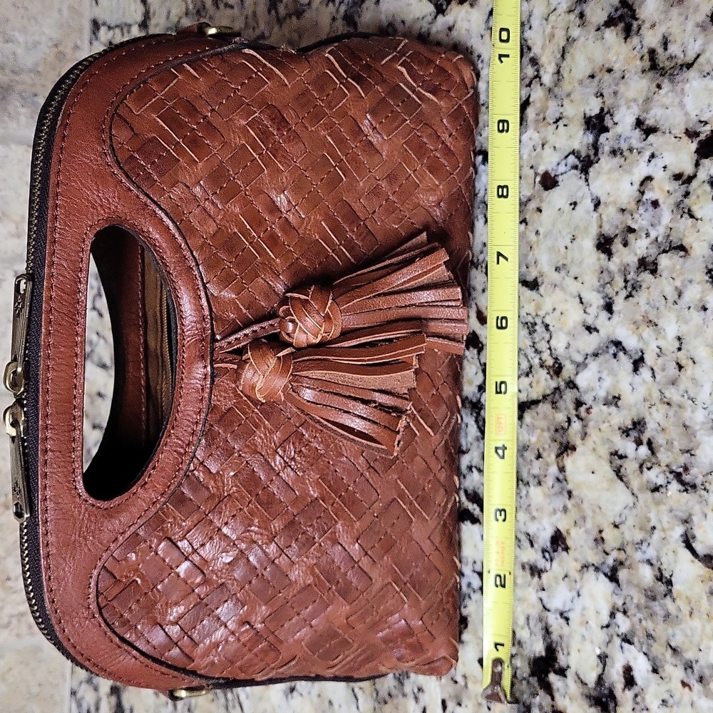 Patricia Nash Sora Braided Stitch Leather Cutout Satchel - Picture 3 of 13